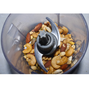 Mixed nuts in blender