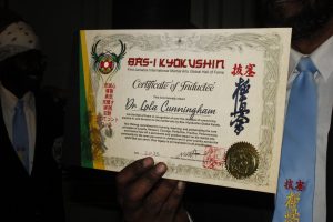 Dr. Lola Cunningham Bas-I-Kyokushin Certificate.