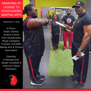 Instructor Shalto Stanley Receives KUKIBO License From Grandmaster Bryan Campbell