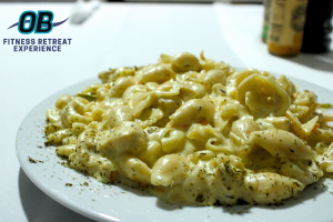 Chicken, Alfredo Pasta.