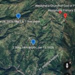 Satellite Imagery of Halls Delight & Westphalia ???????? with Earthquake Epicenter for January 2026